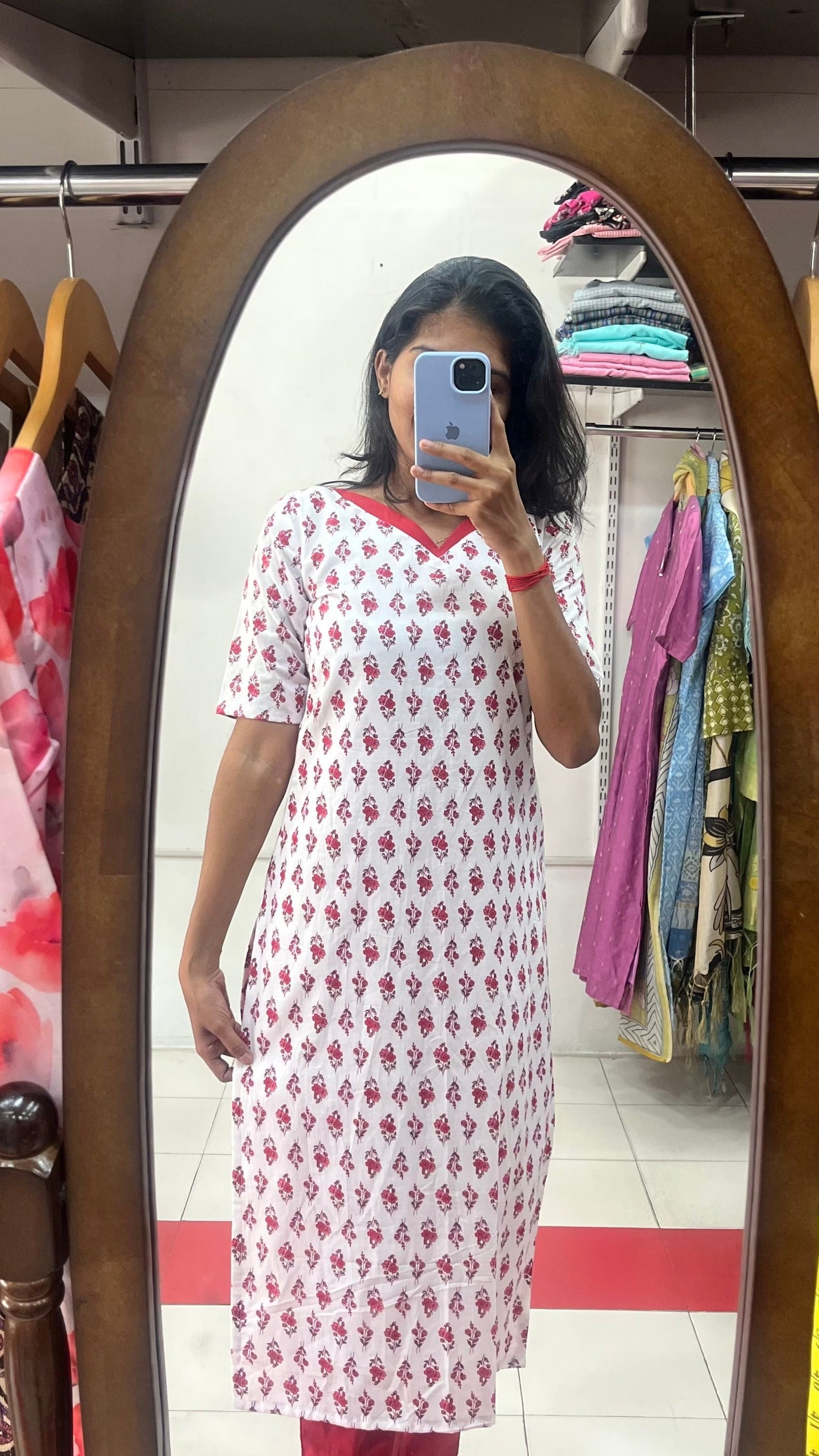 White cotton Kurti - XS S M L XL