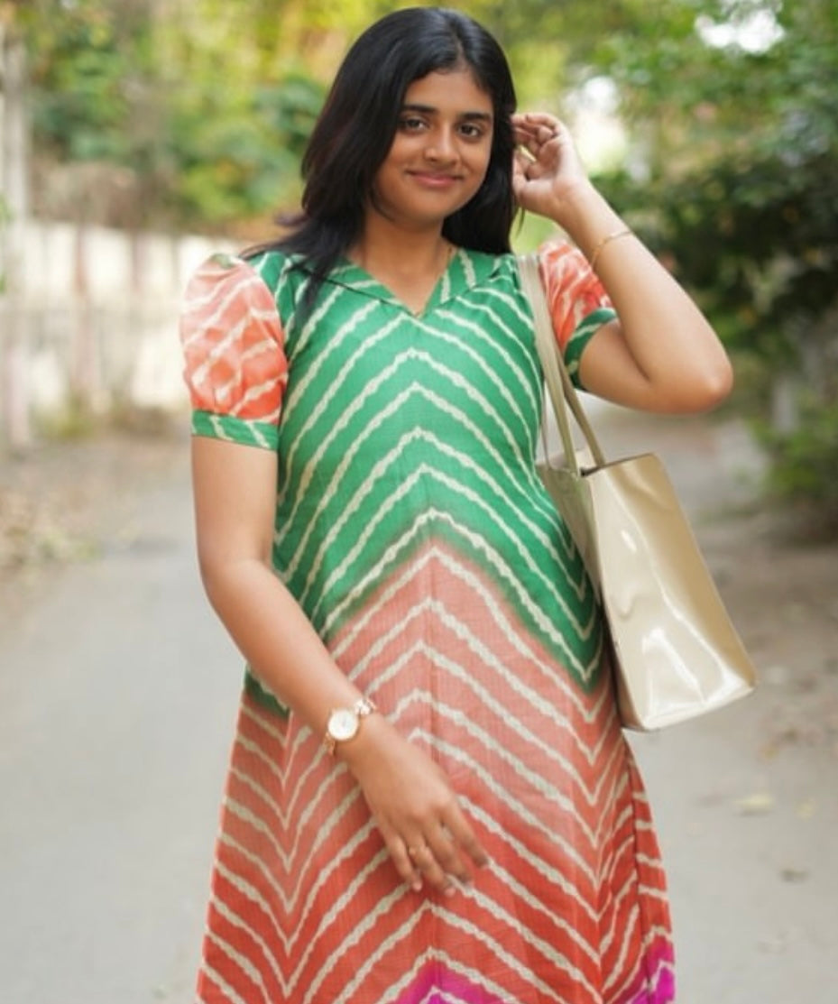 Rainbow, Kota Doria Silk Kurti - 2XL