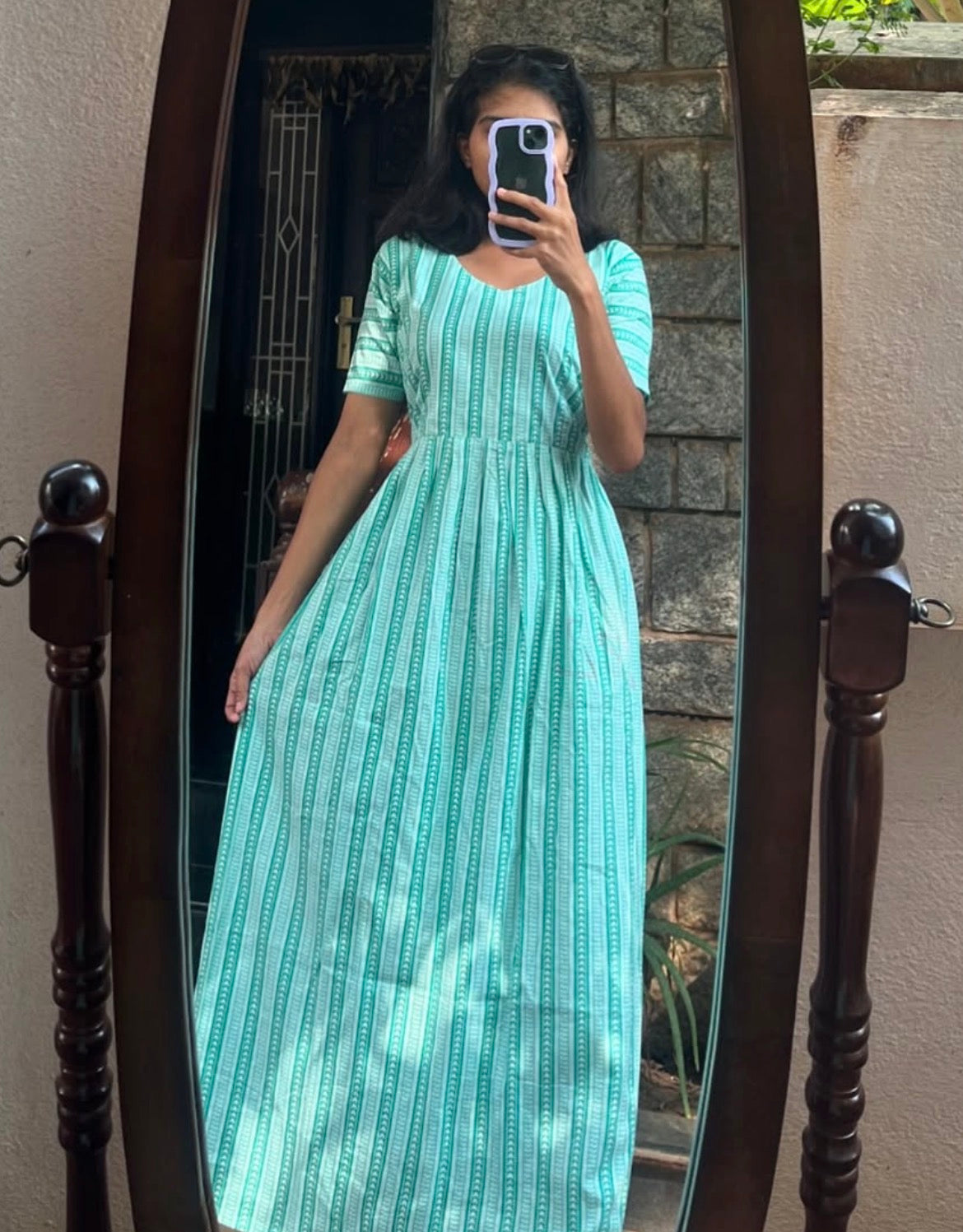 Cotton long dress - XS S M L XL & 2XL ( yoke lining )