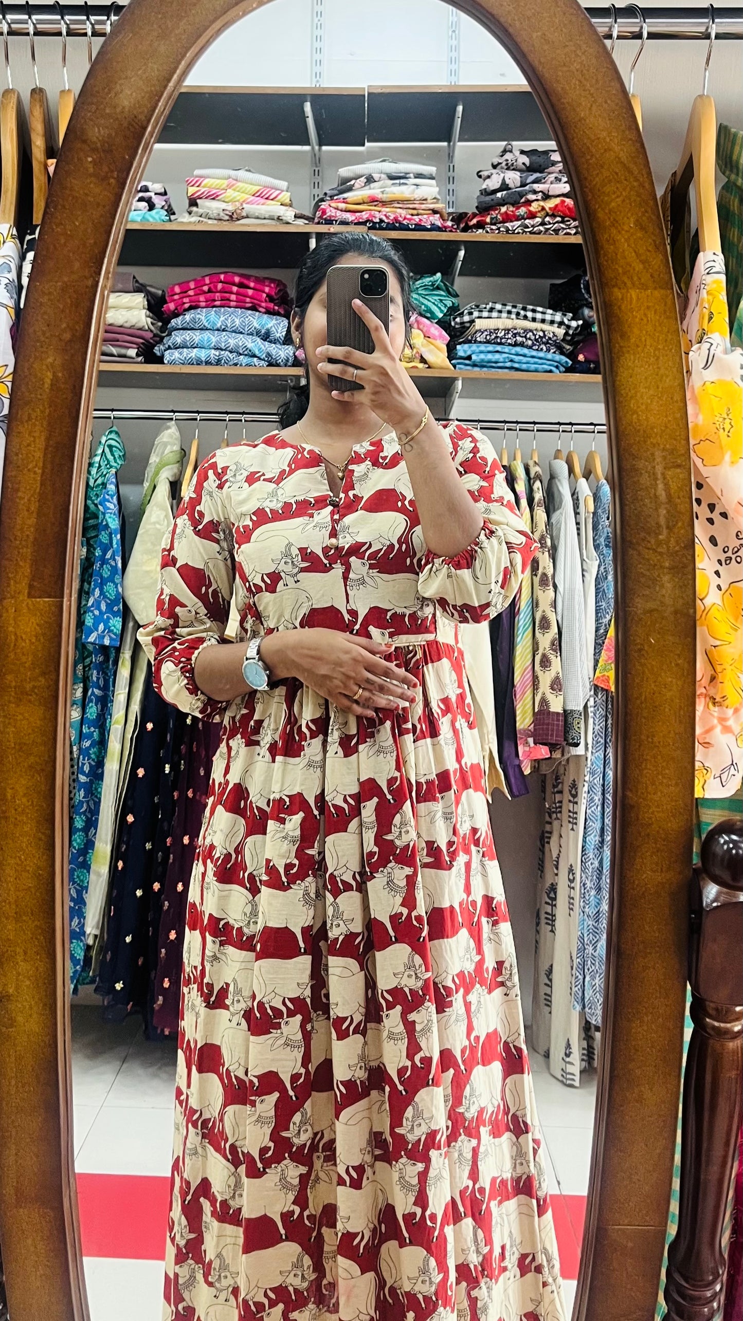 Cotton long dress Maxi - L or XL