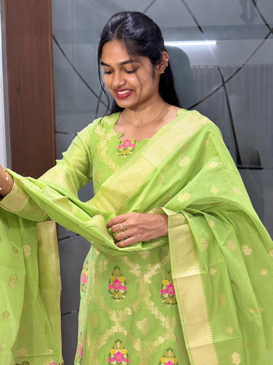 Silk Banarasi top & dupatta - XS S M L XL 2XL