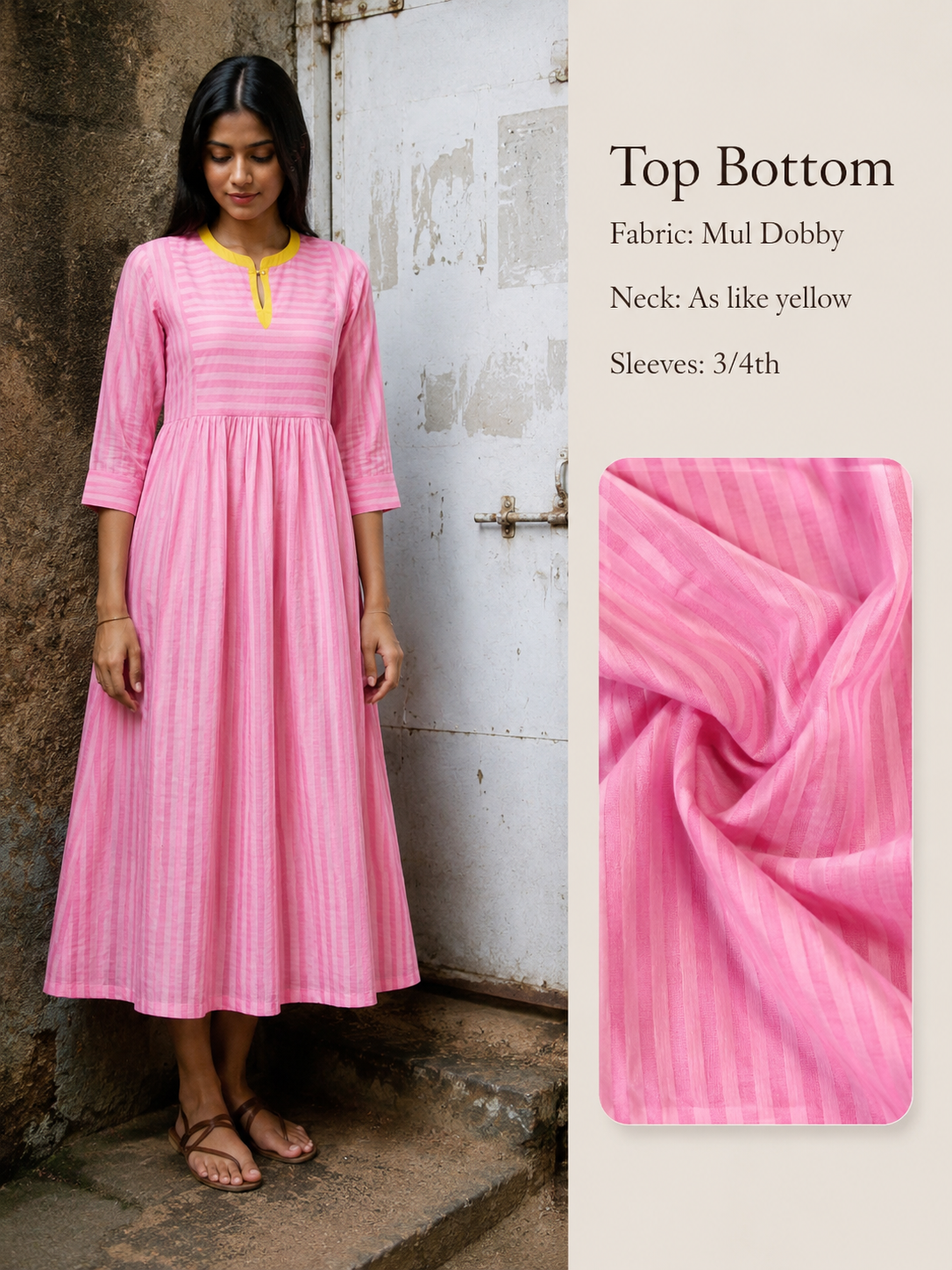 Cotton Long dress with cotton lining - XS S M L XL XXL