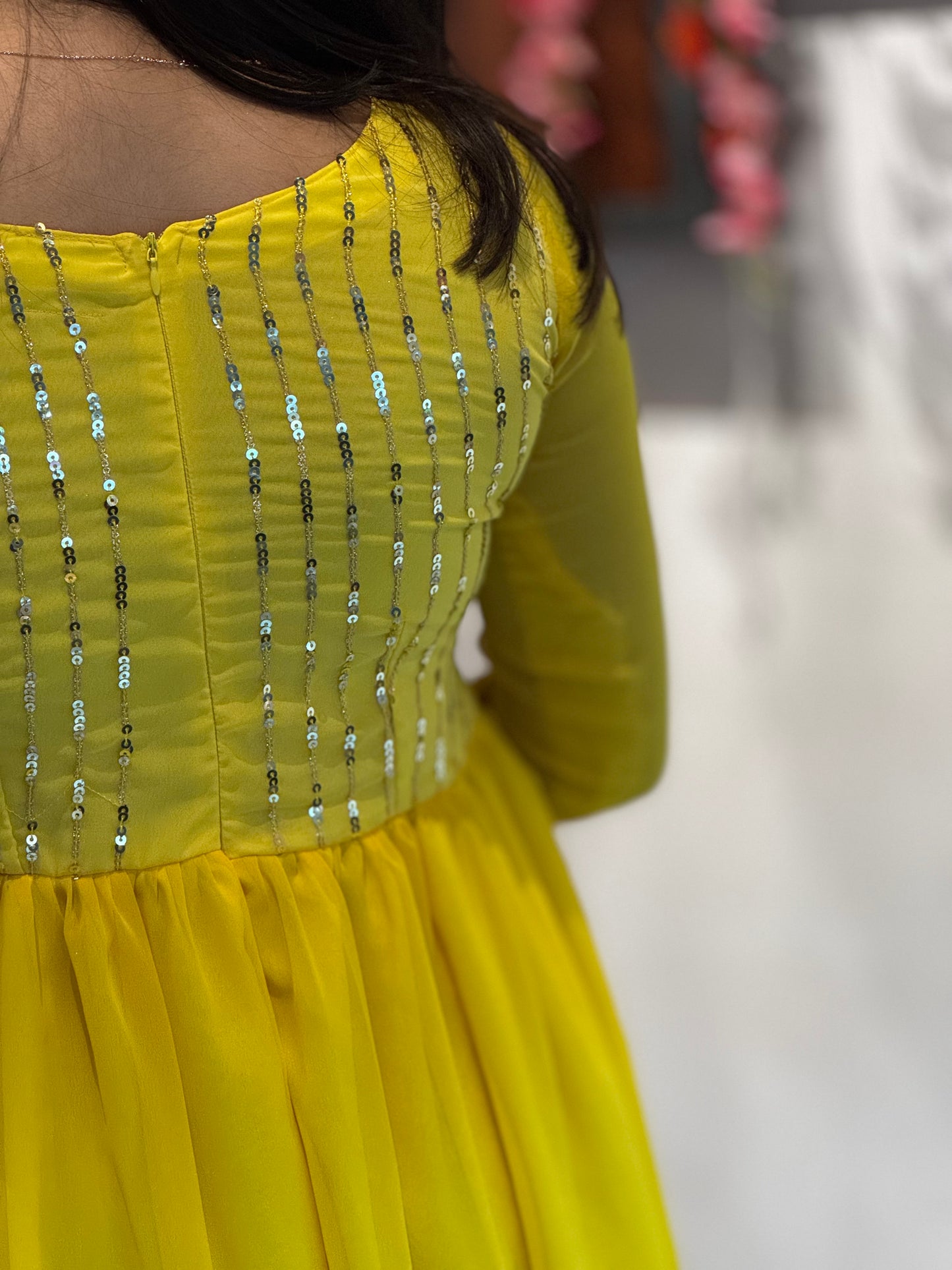 Lemon Yellow Georgette Maxi - Xs