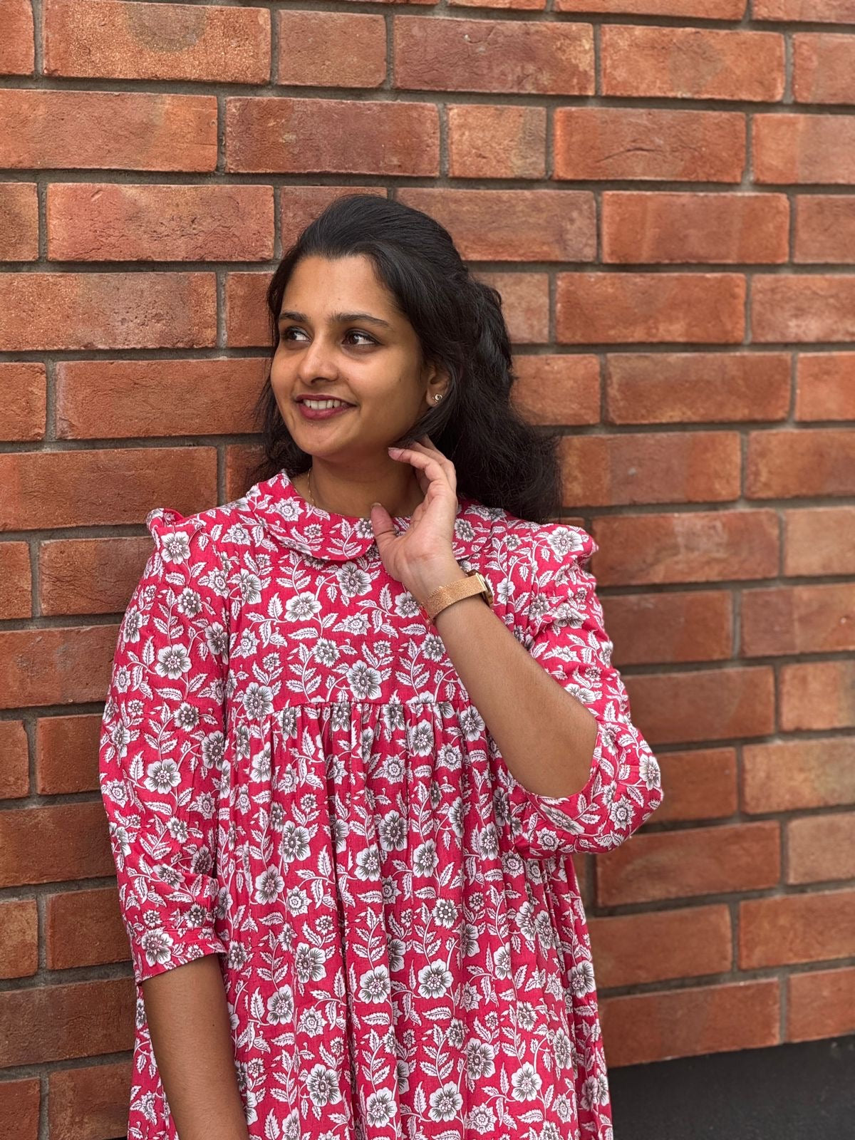 Rosy Western Cotton Dress - Xs