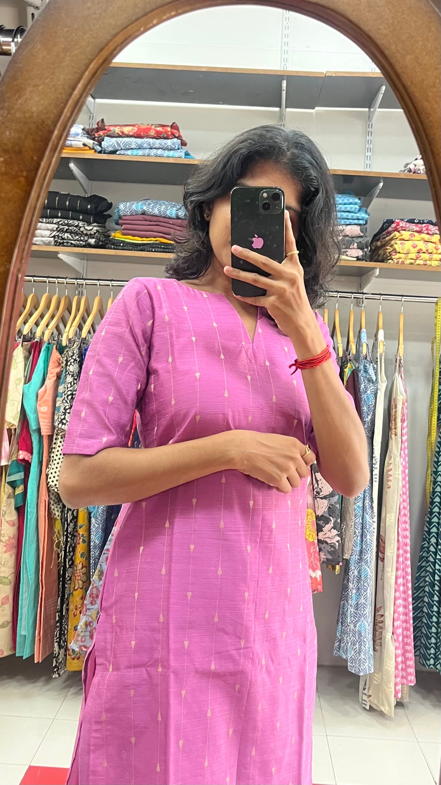 Pastel Shade Raw silk Kurti - Xs