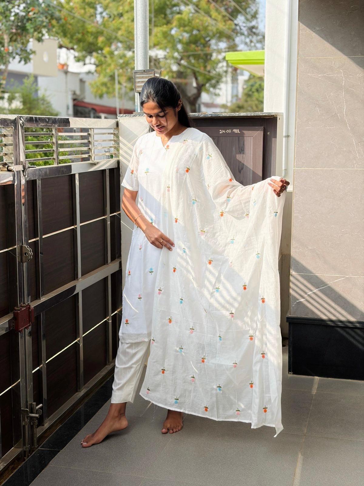 Mul Chanderi Salwar - XS S L