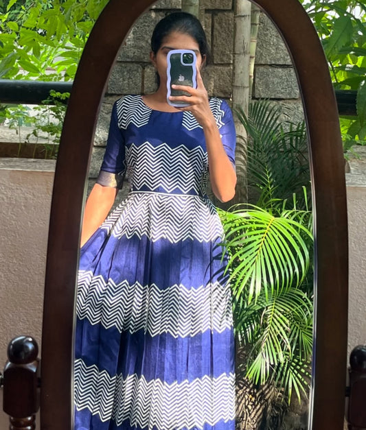 Semi Tussar long Dress -M