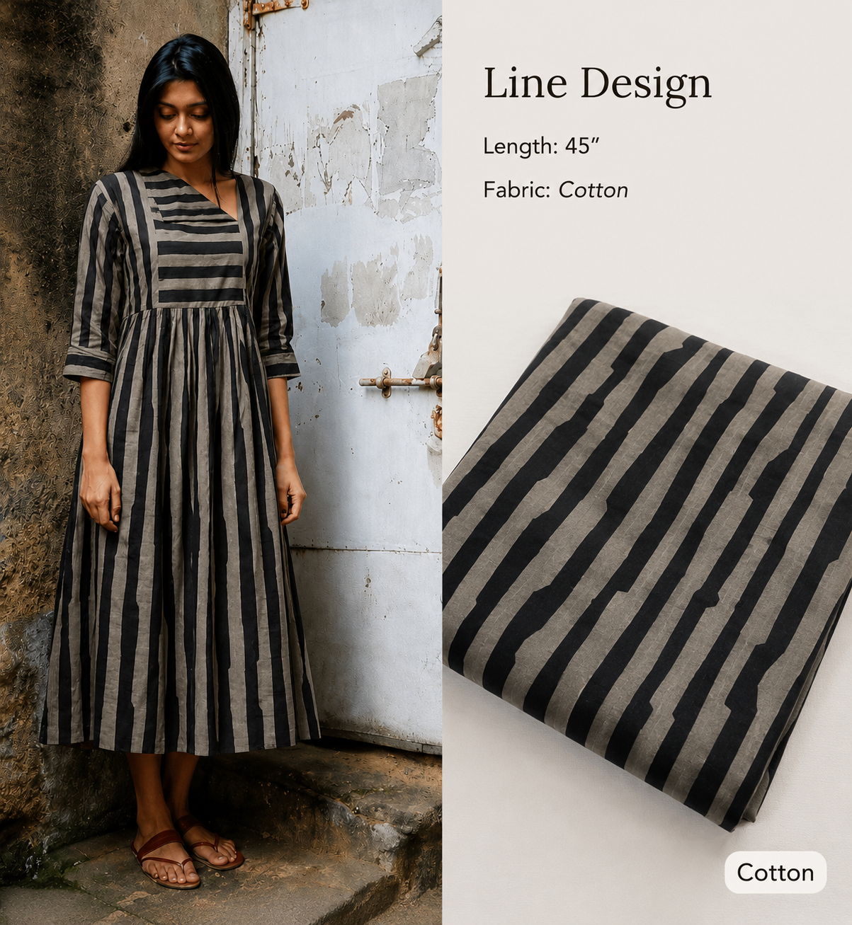 Cotton Long dress with cotton lining - XS S M L XL XXL