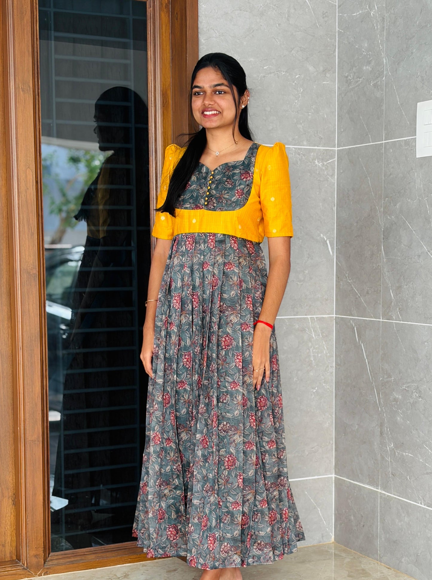 Long dress Chanderi Silk - XS S M L XL 2XL