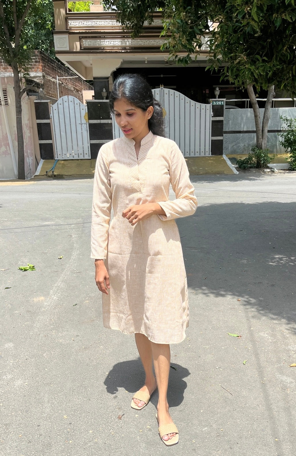 Cotton Aline Knee Dress - XS & M