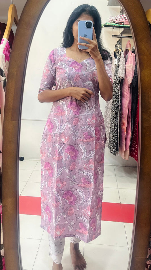 Cotton Handblock Salwar - XS S M L XL XXL