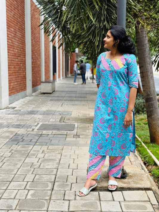 Unicorn Cotton Top and Bottom - S