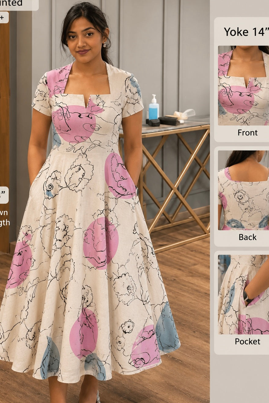 Cotton Long Dress - XS S M L XL XXL