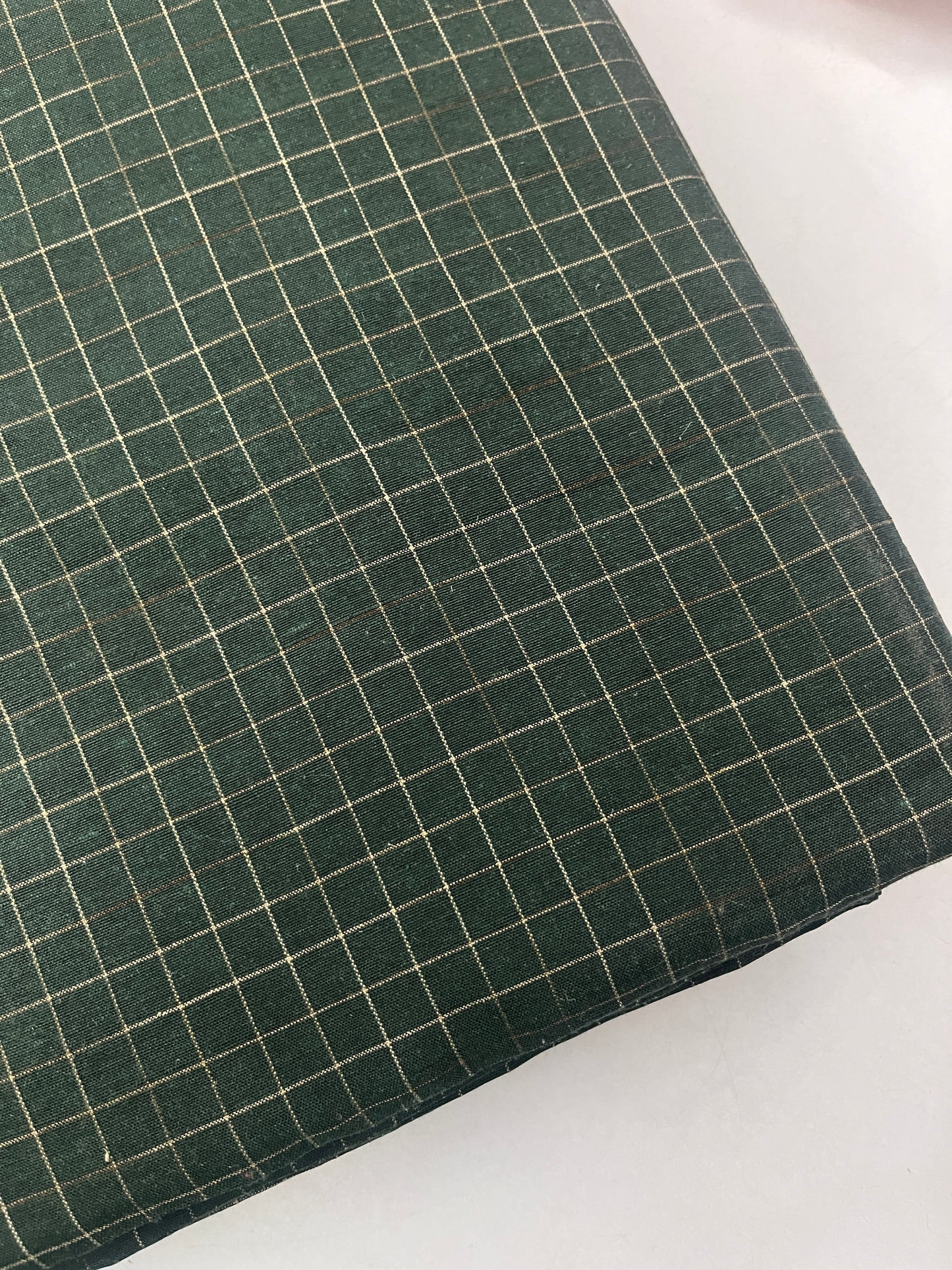 Handloom jacquard cotton mini checked