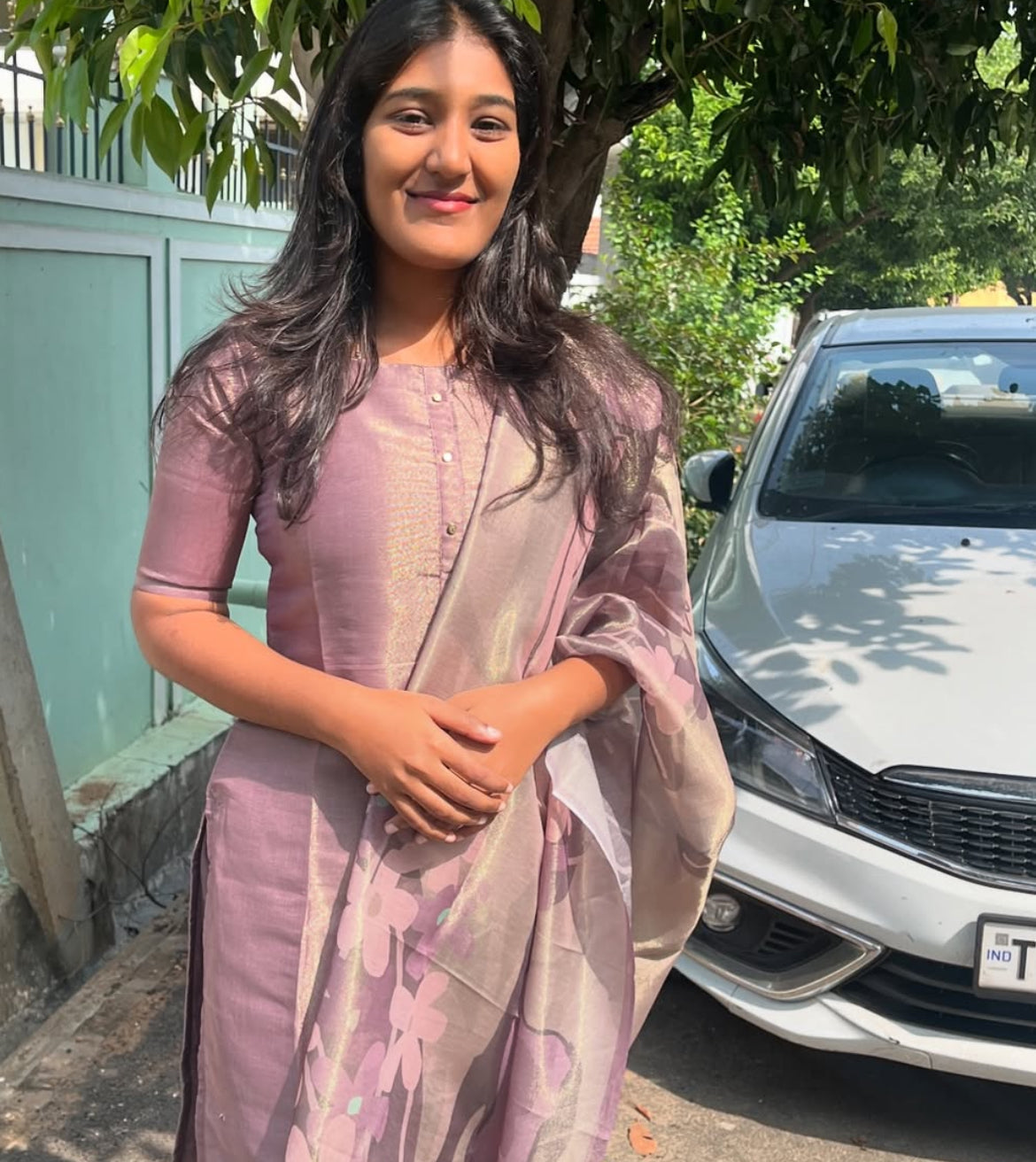 Tissue Silk Top & Dupatta - XL