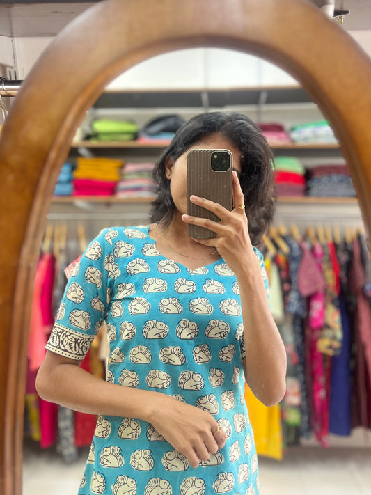 Sky Cotton Salwar Suit - M