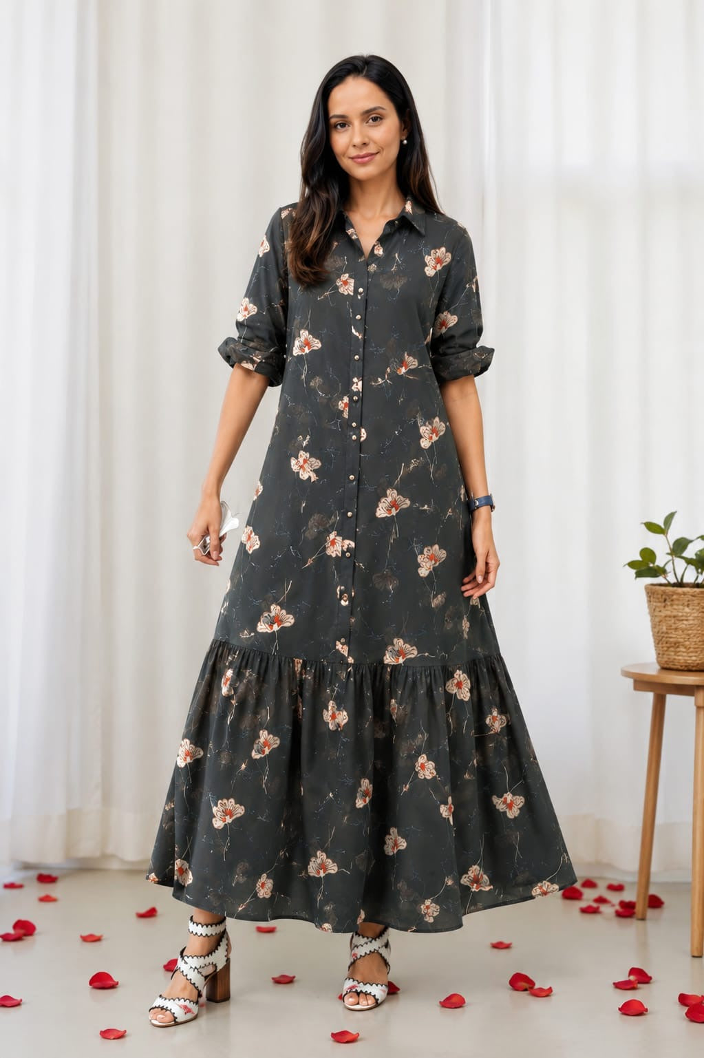 Georgette long dress - XS S M L XL