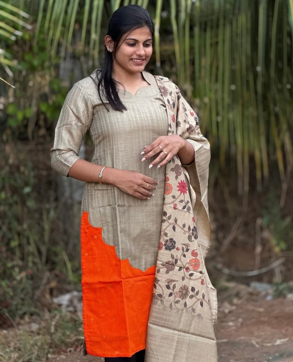 Silk Top and Dupatta - Xs
