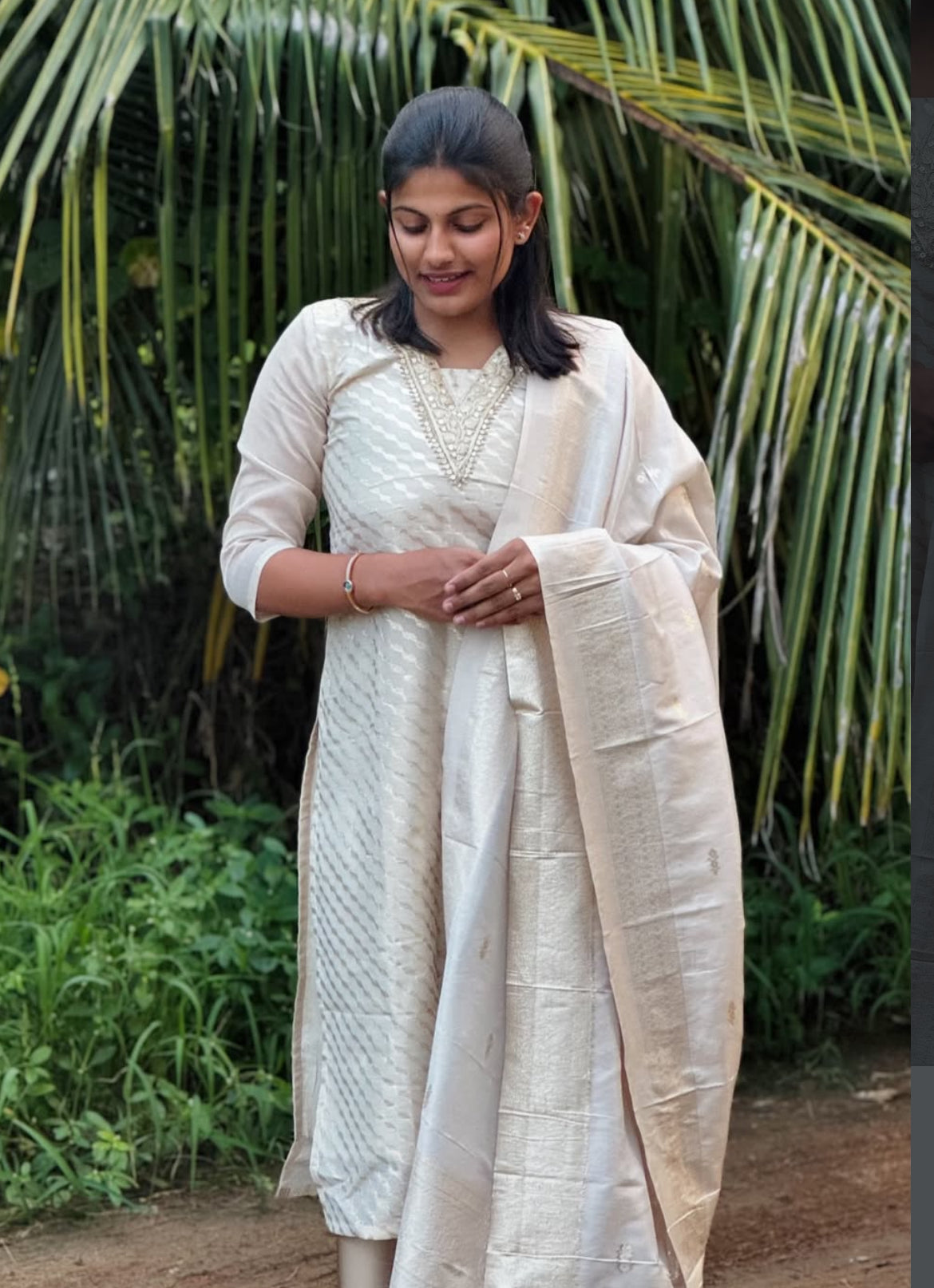 Tissue Silk : Top and Dupatta - M