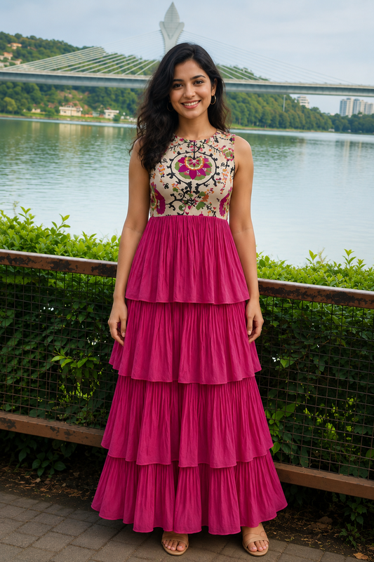 Long Layared Dress Each - XS S M L XL XXL