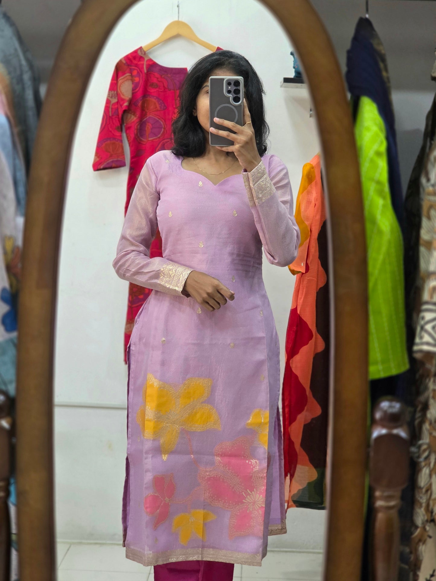Tissue Silk Top & Dupatta - XS S M L XL XXL