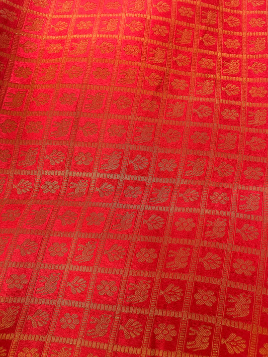 Brocade silk ( Red ) 54”