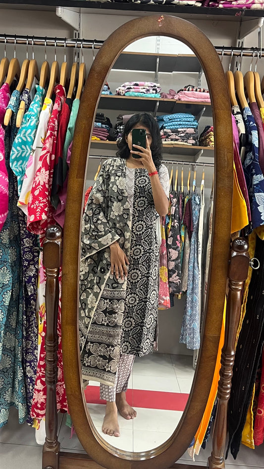 Ash Grey Cotton Salwar - 2XL