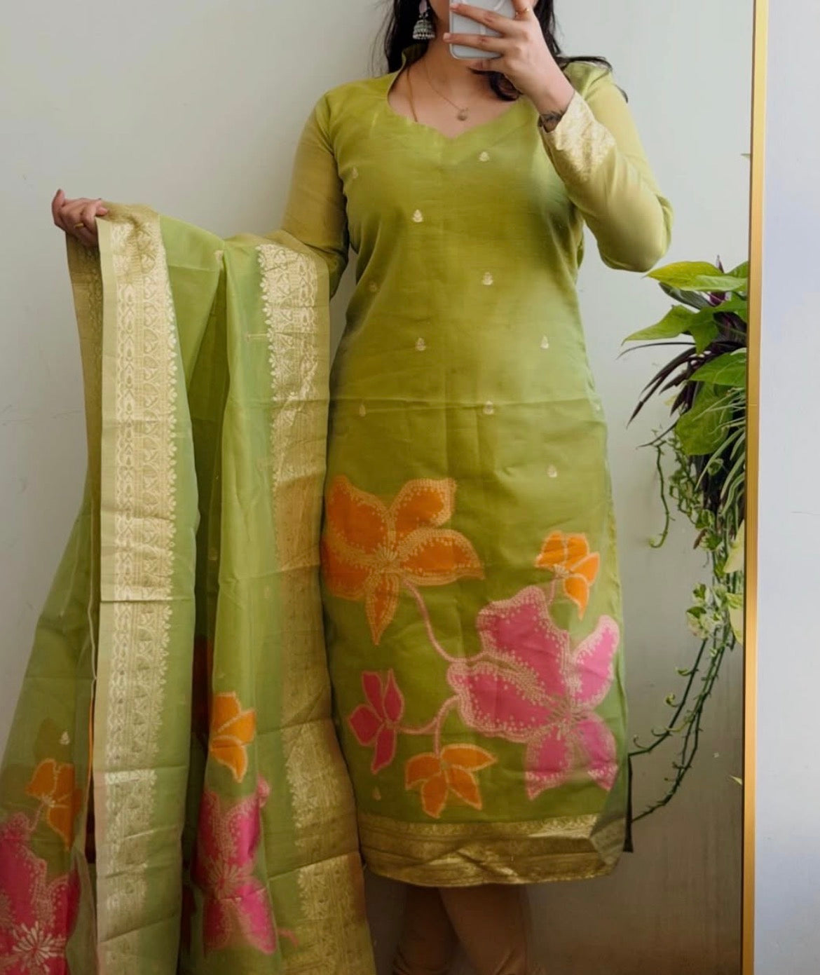 Chanderi Silk Salwar - XS S M L XL XXL ( made to order only )