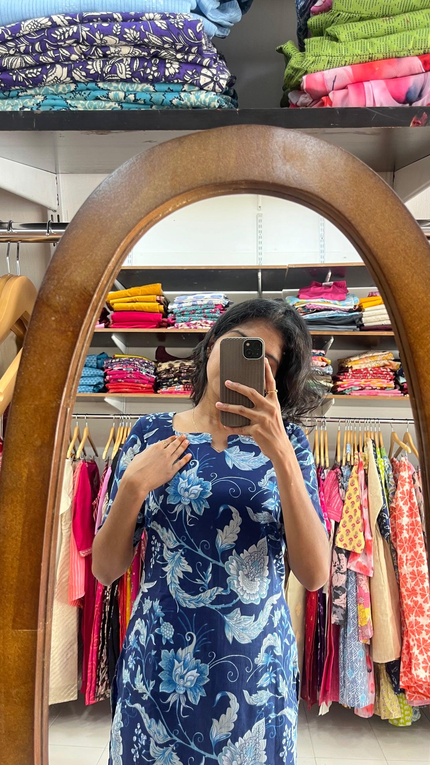 Indigo Cotton Kurti - Xs