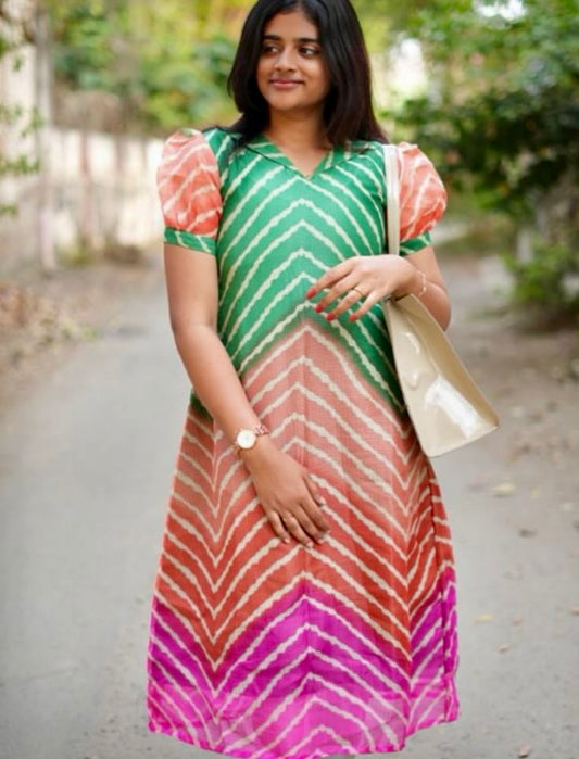 Rainbow, Kota Doria Silk Kurti - 2XL