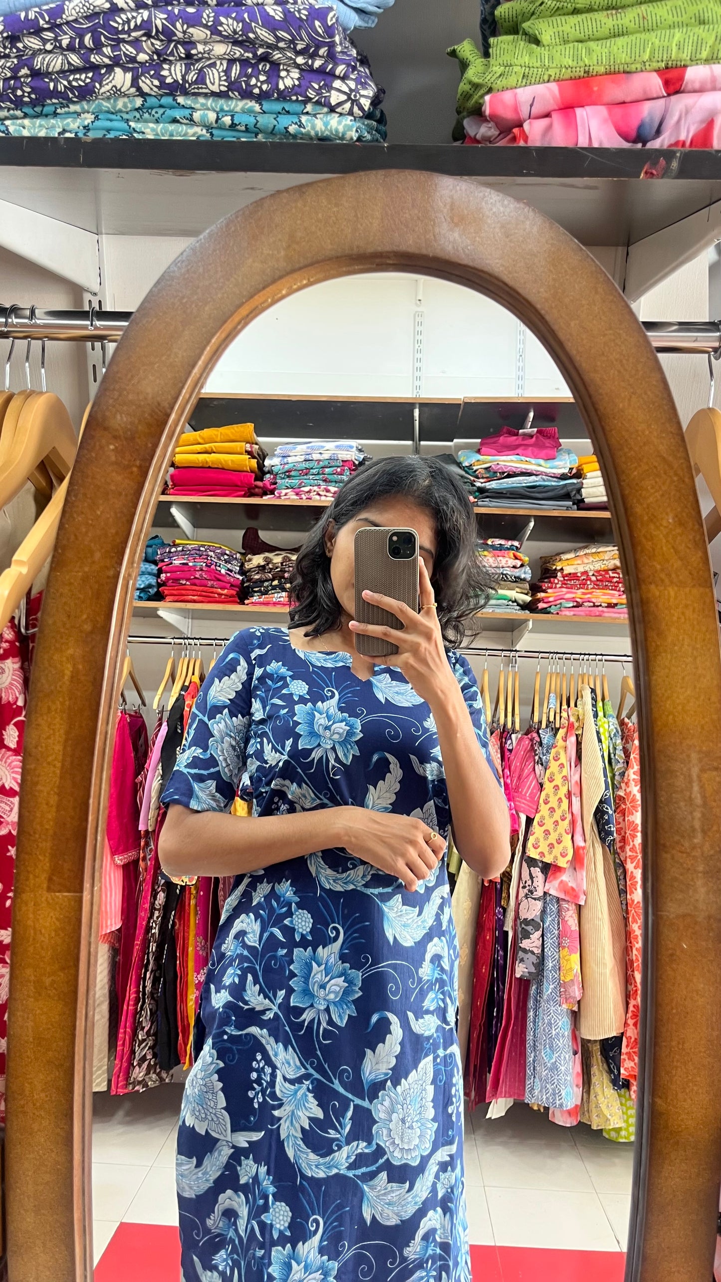 Indigo Cotton Kurti - Xs