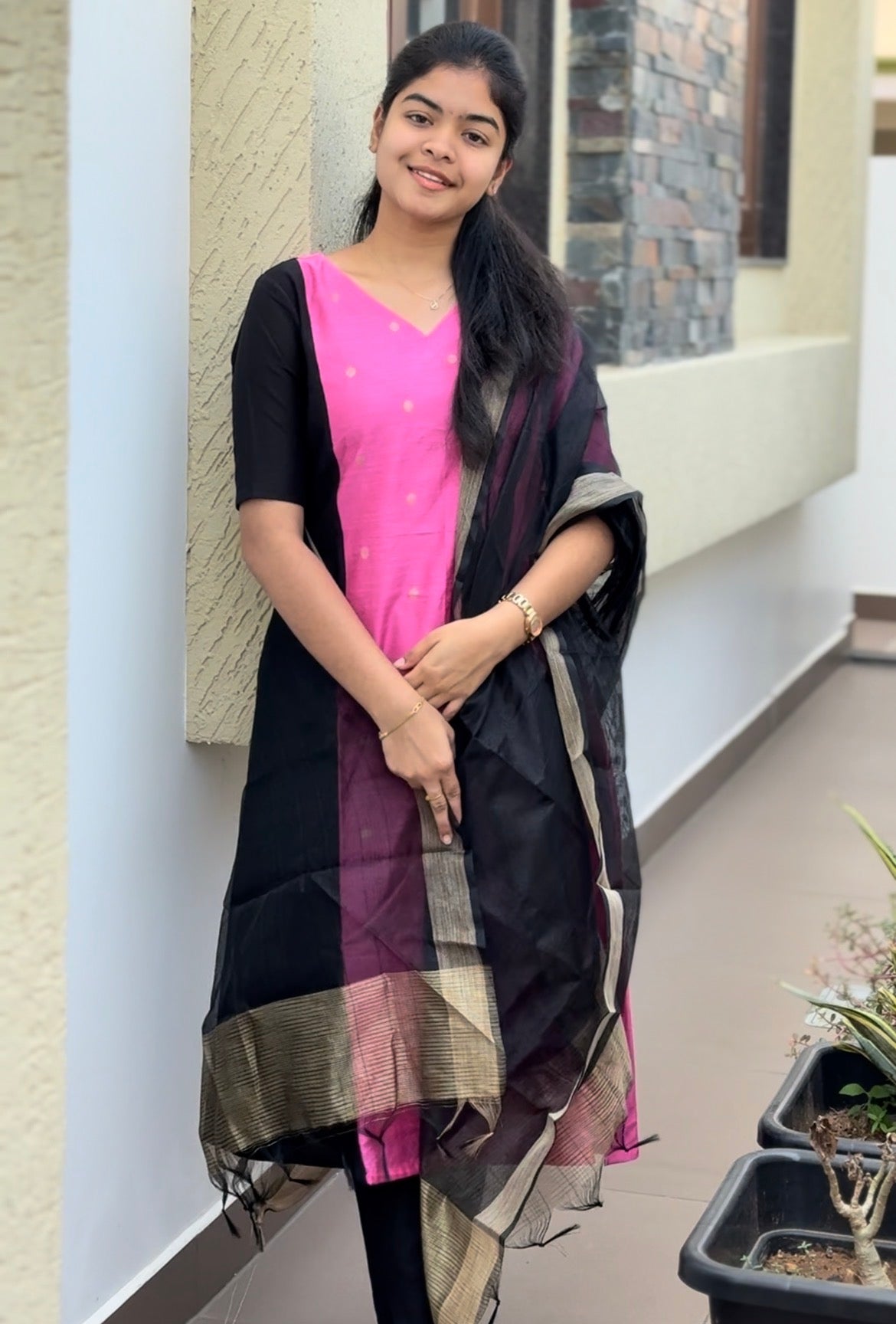 Raw silk Aline Kurti , Bottom & Dupatta - XS S(2pcs) M XL & 2XL