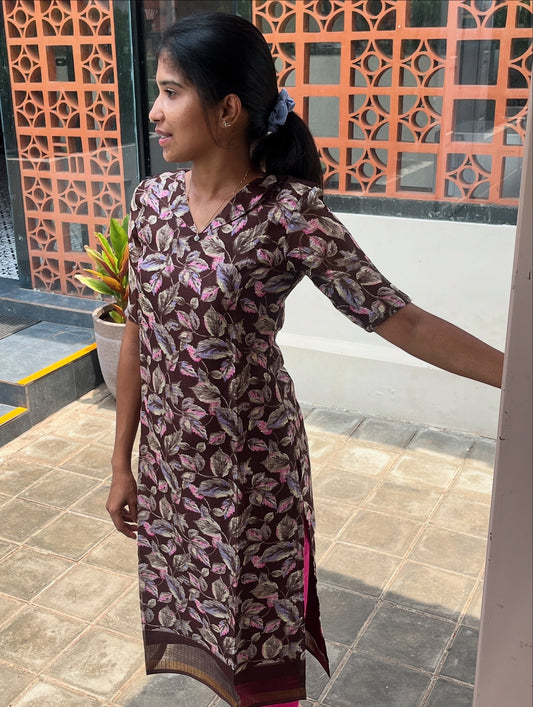 Kota Doria Silk Kurti - Xs
