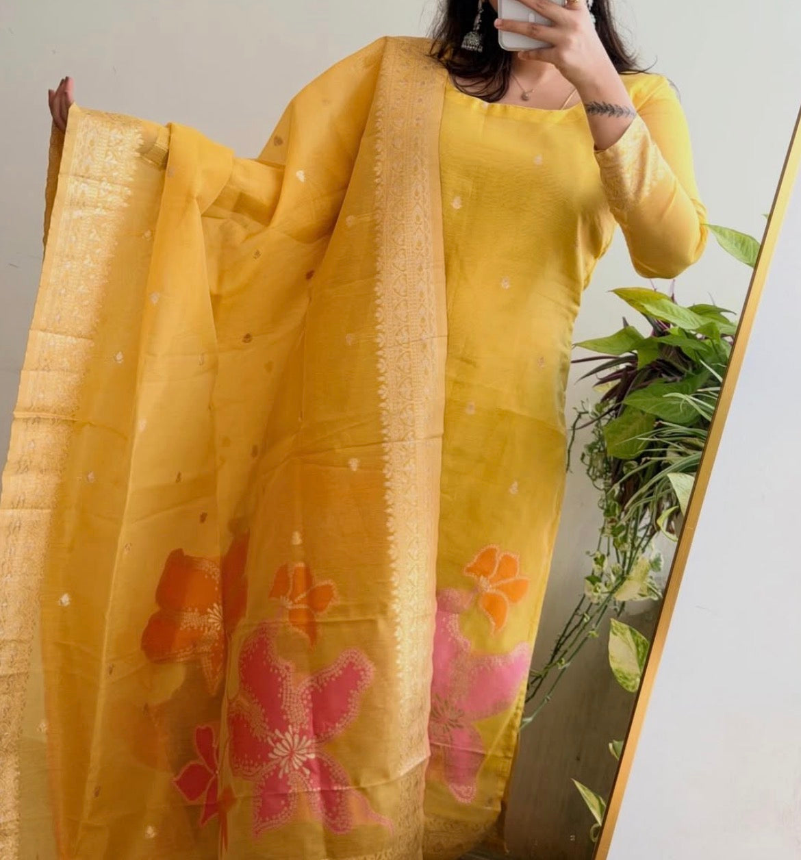 Chanderi Silk Salwar - XS S M L XL XXL ( made to order only )