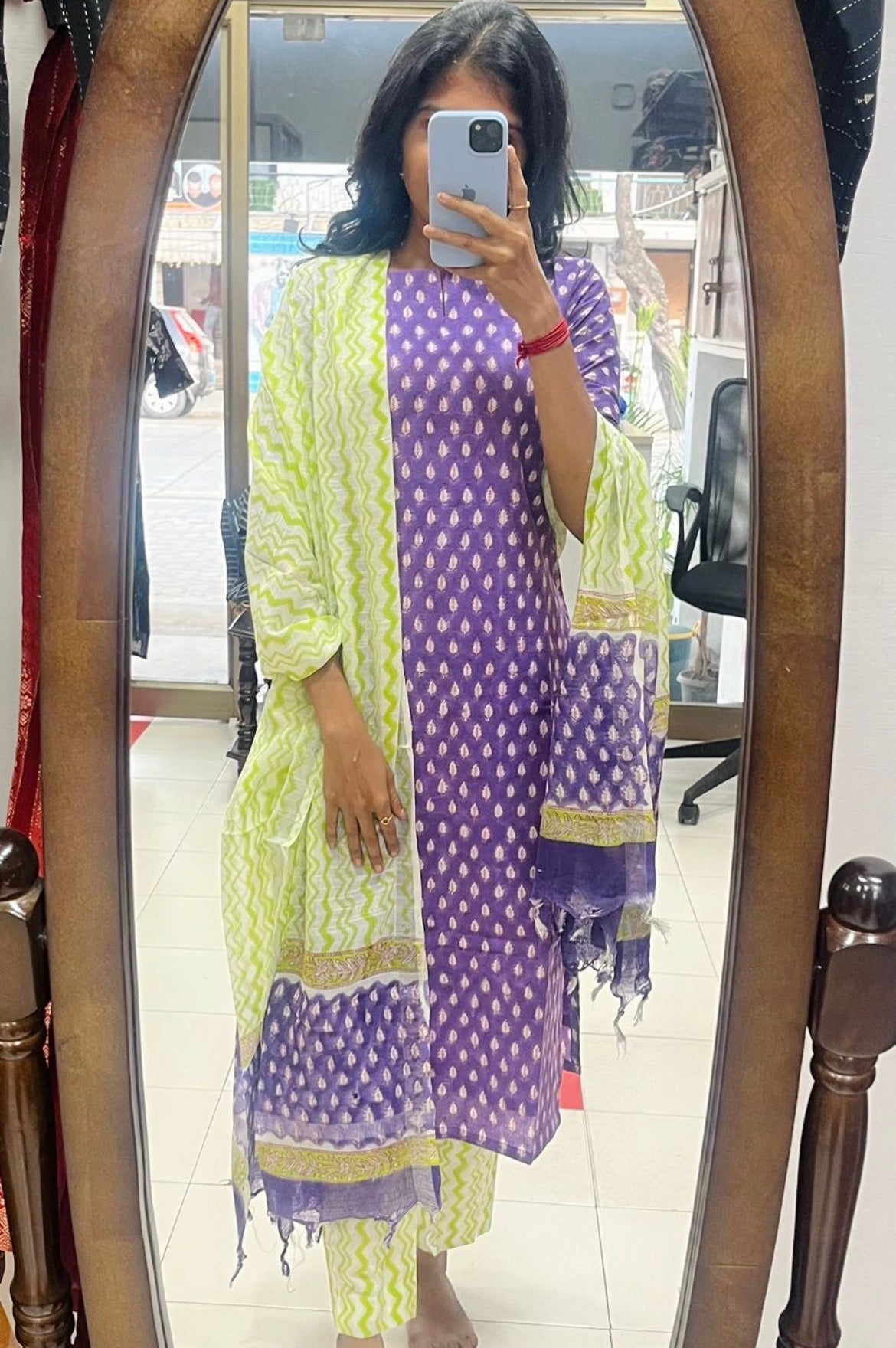 Pure Handblock cotton with Kota dupatta - XS S M L XL & 2XL ( Pre orders )