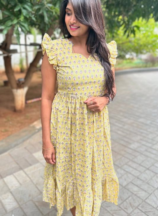 Cotton Long Dress - M or L