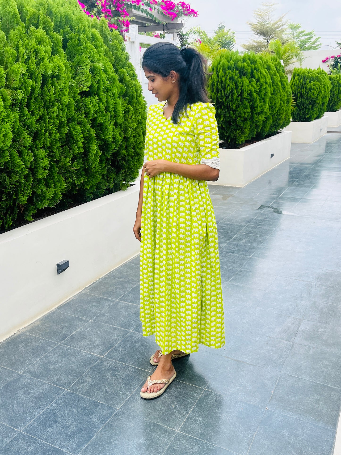 Green Delight Summer Cotton maxi - XL