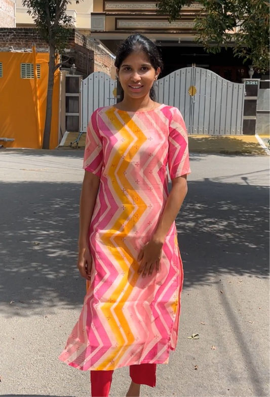 Rose Berry Kota Silk Kurti - Xs