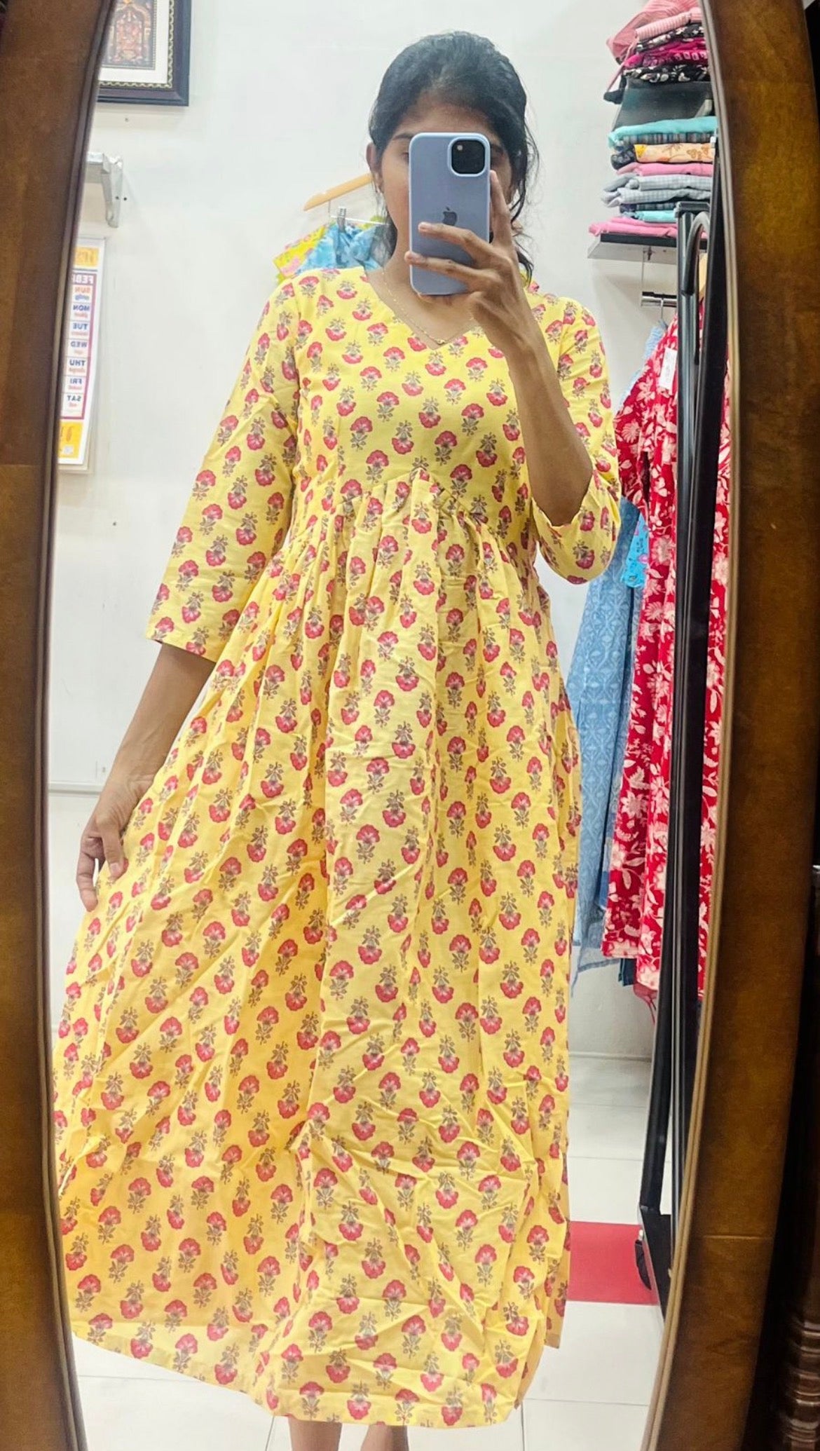 Aliya cut long dress - XS S M L XL & 2XL ( yoke lining )