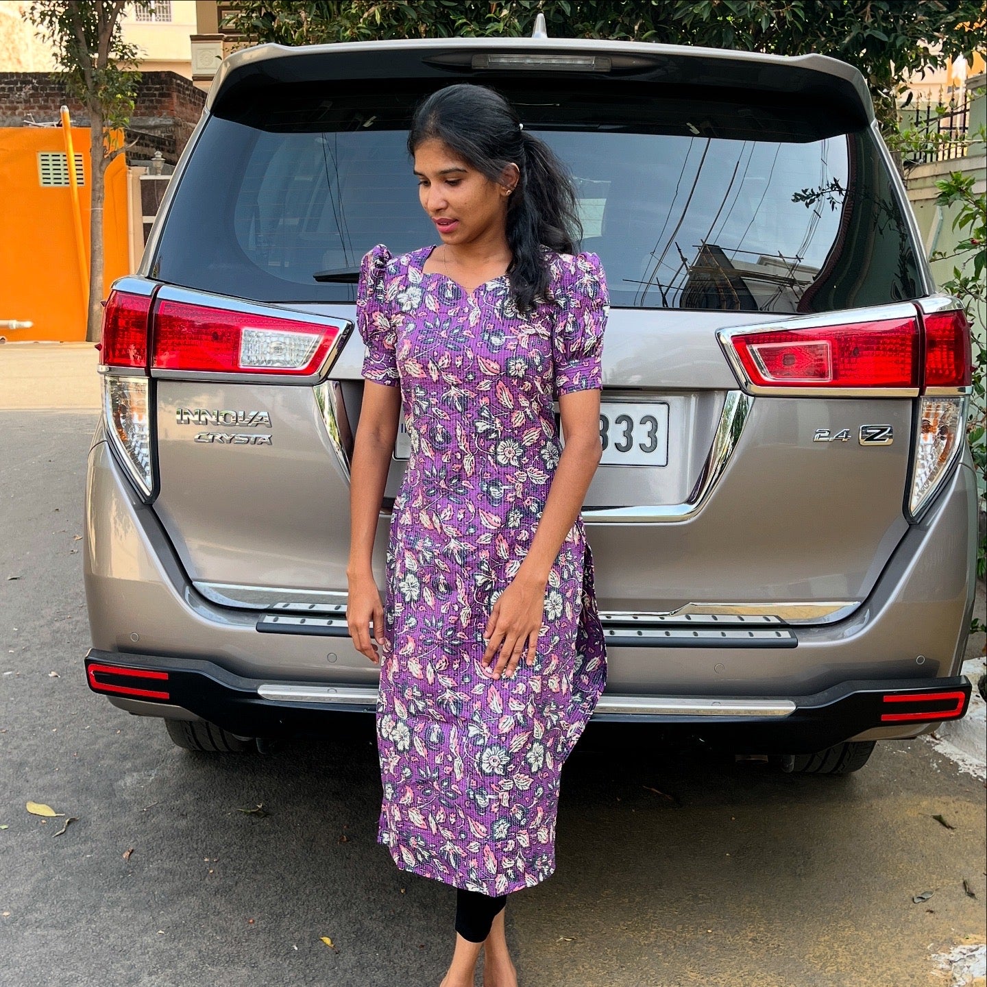 Plum cotton Kantha - L