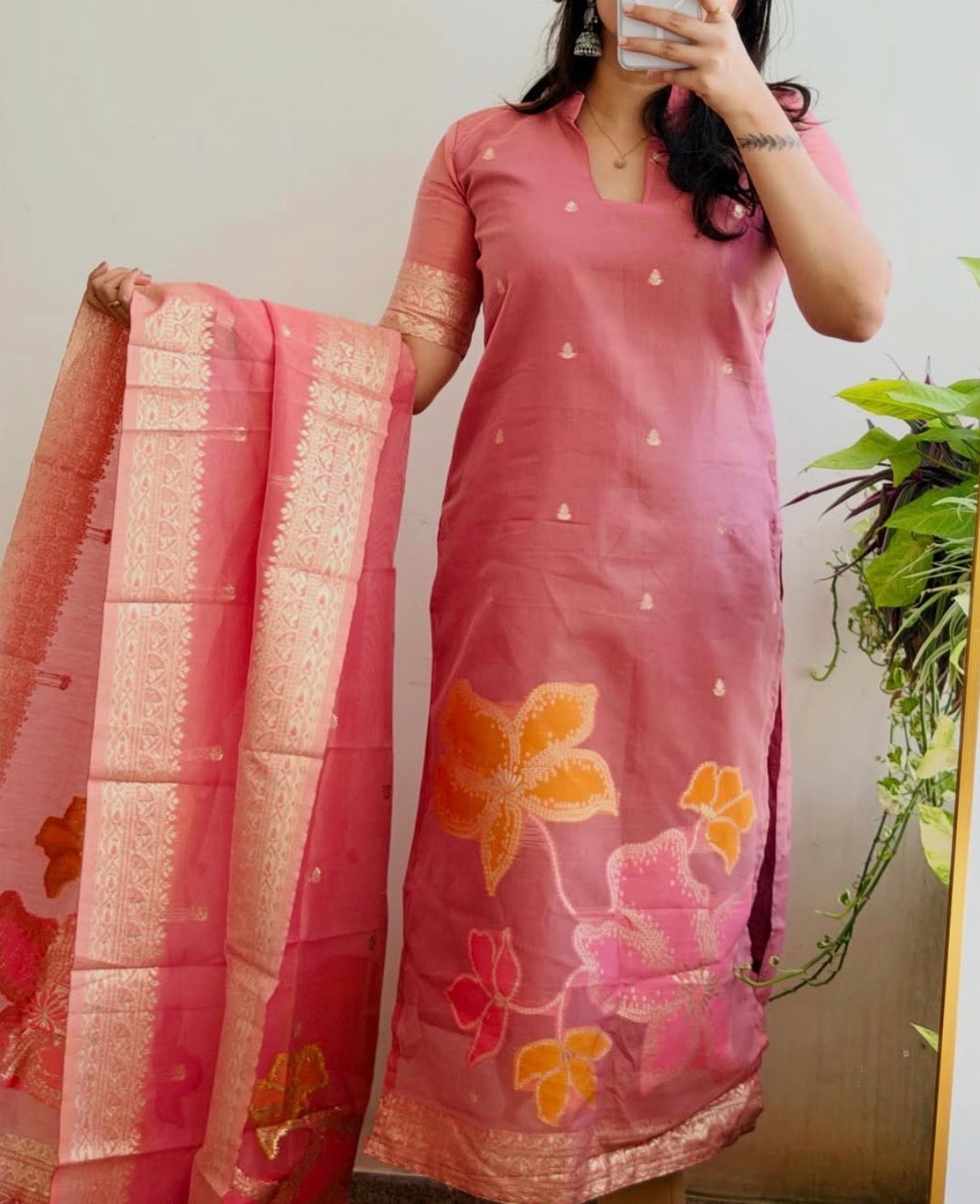 Chanderi Silk Salwar - XS S M L XL XXL ( made to order only )