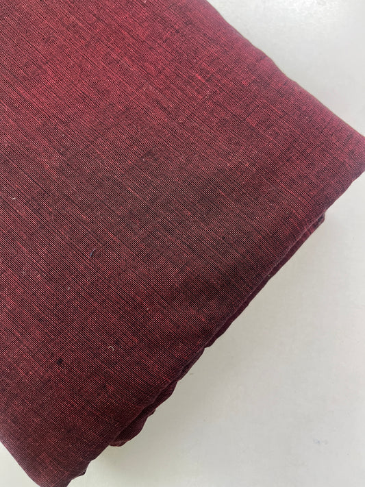 Solid mehroon handloom cotton