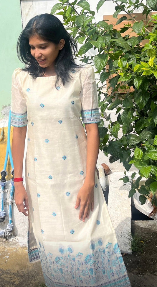 Chanderi silk Kurti - XS S M L XL & 2XL