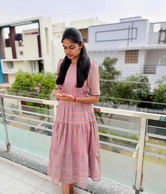 Cotton long dress - XS S M L