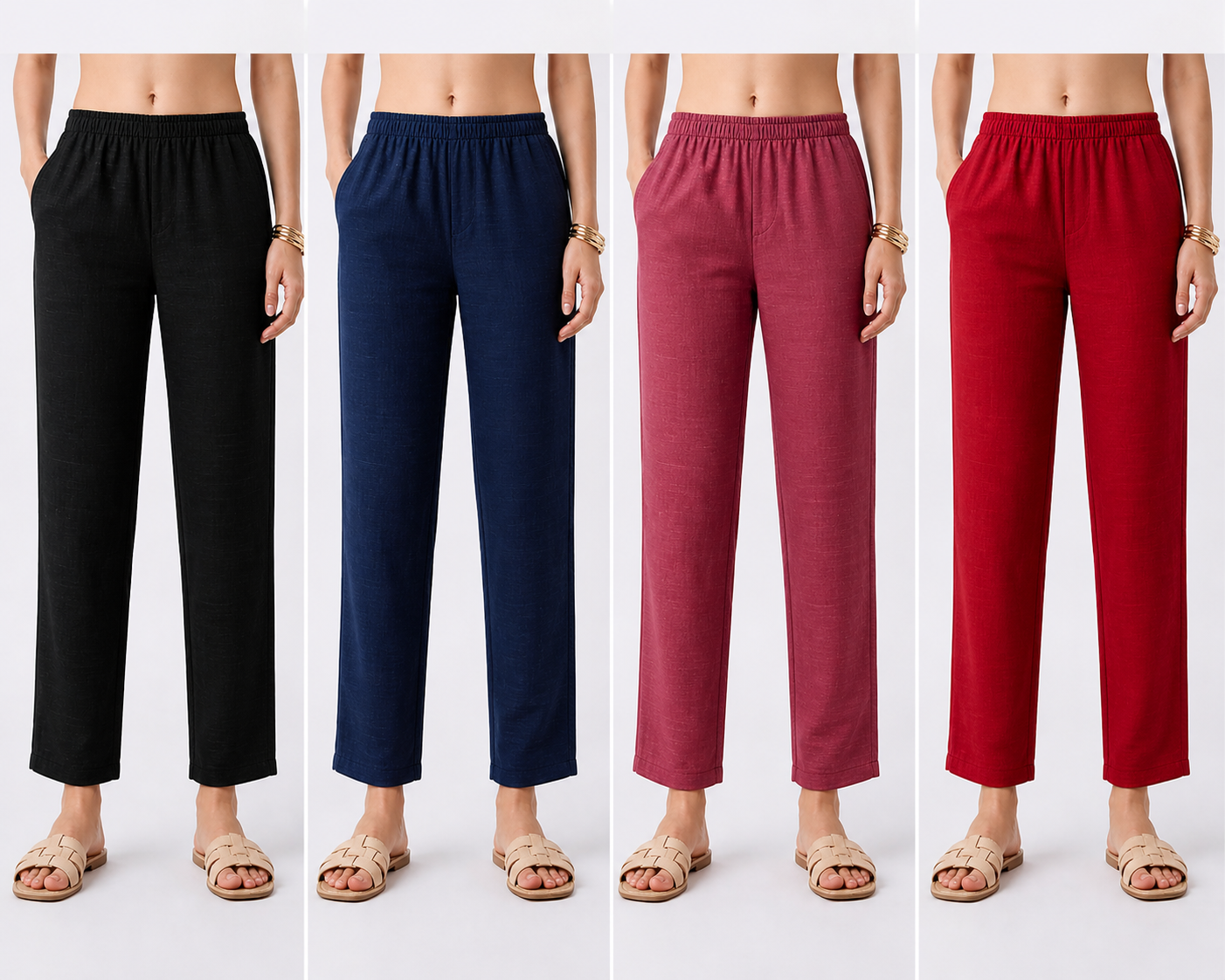 Black , Navy , Red & Dark lavender colour                                        Pencil fit pant - XS S M L XL XXL .