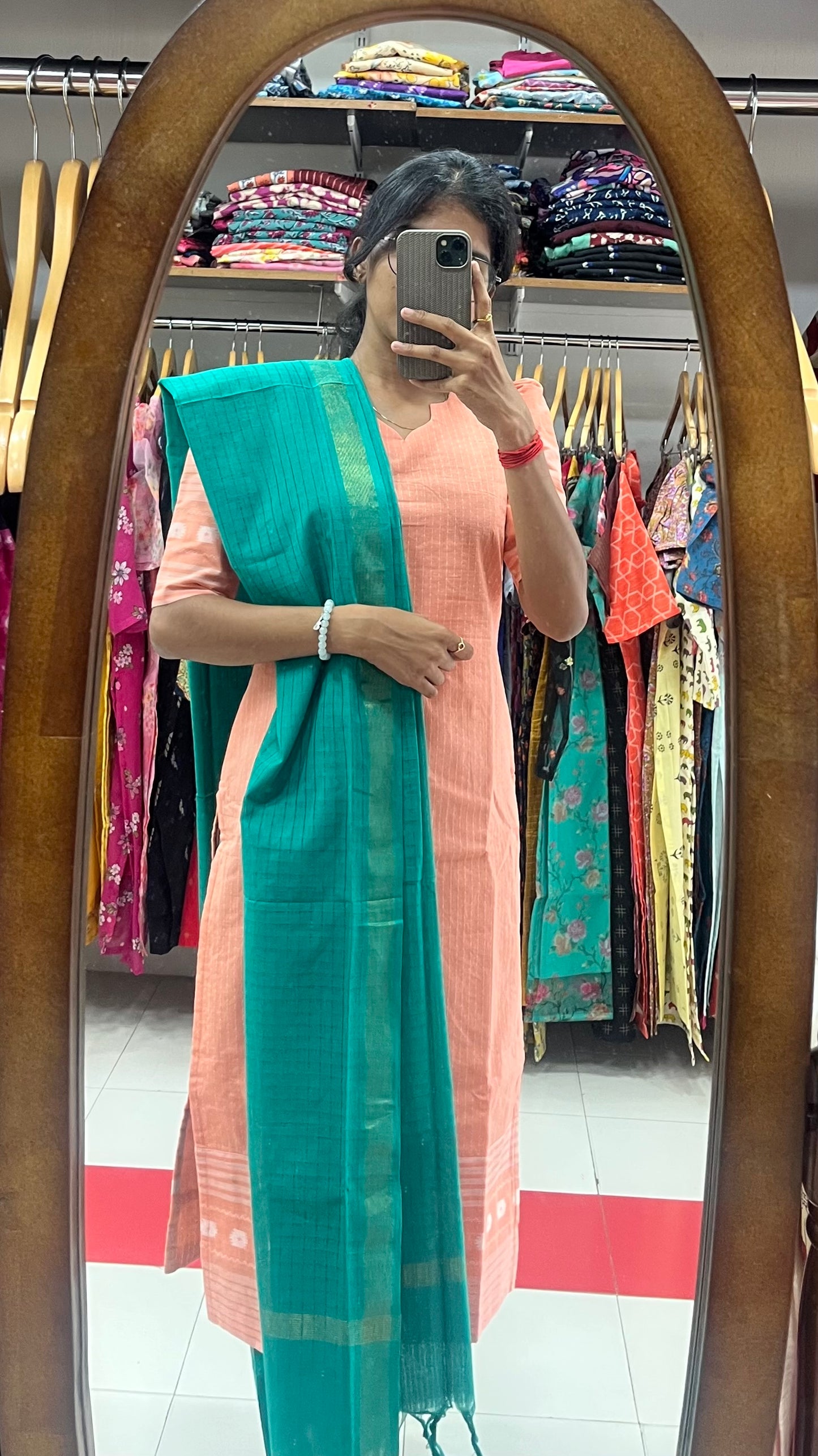 Peach Pop Cotton Salwar - Xs