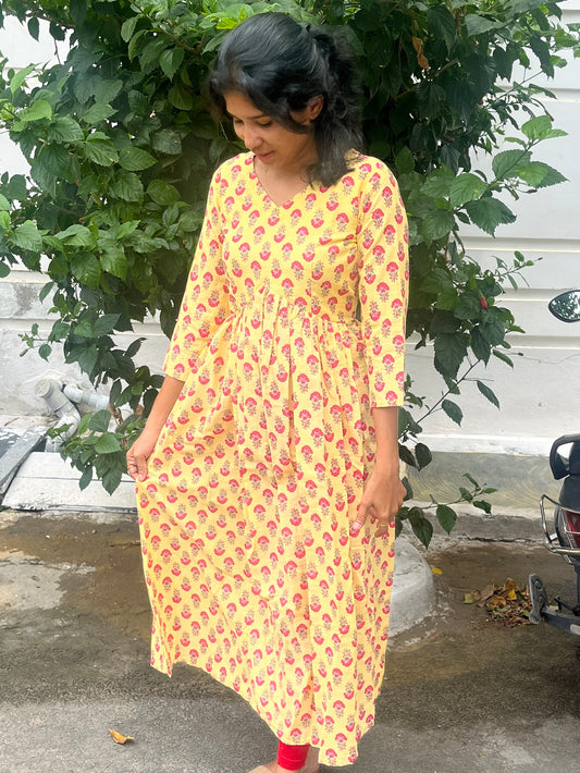 Aliya Cut Cotton Long Dress - 2XL