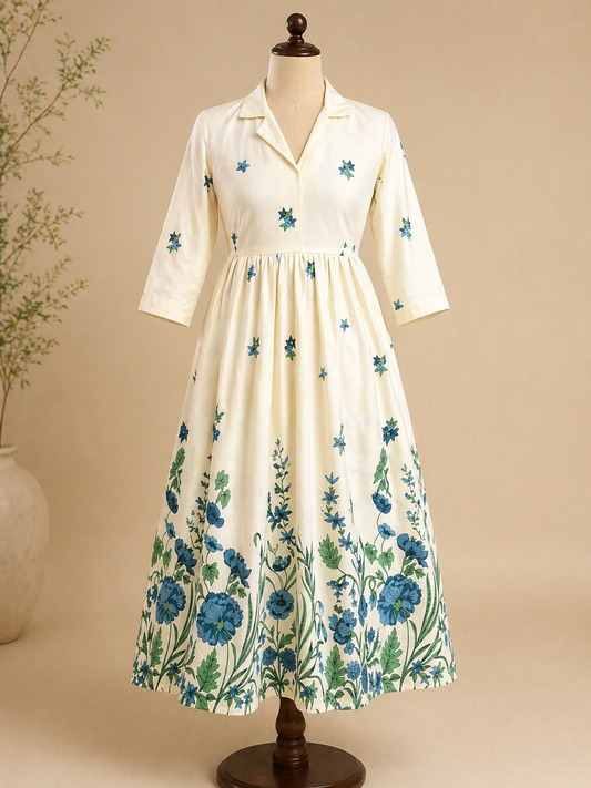 Cotton flex Long dress - XS S M L XL XXL