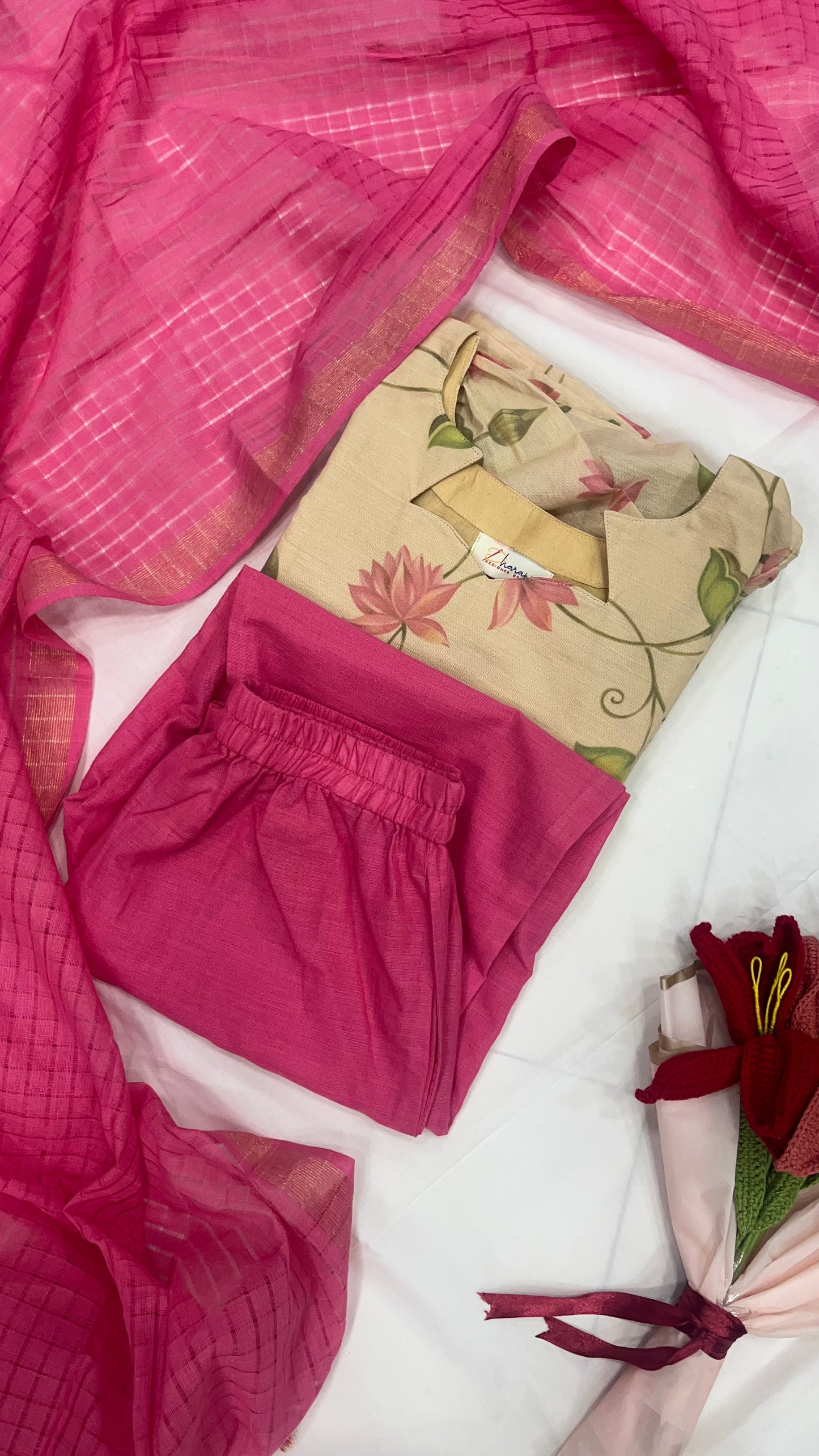 Pichwai Lotus Majestic Cotton Salwar - Xs