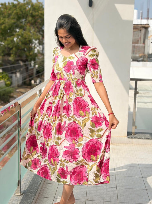 Cotton Long dress -M  L